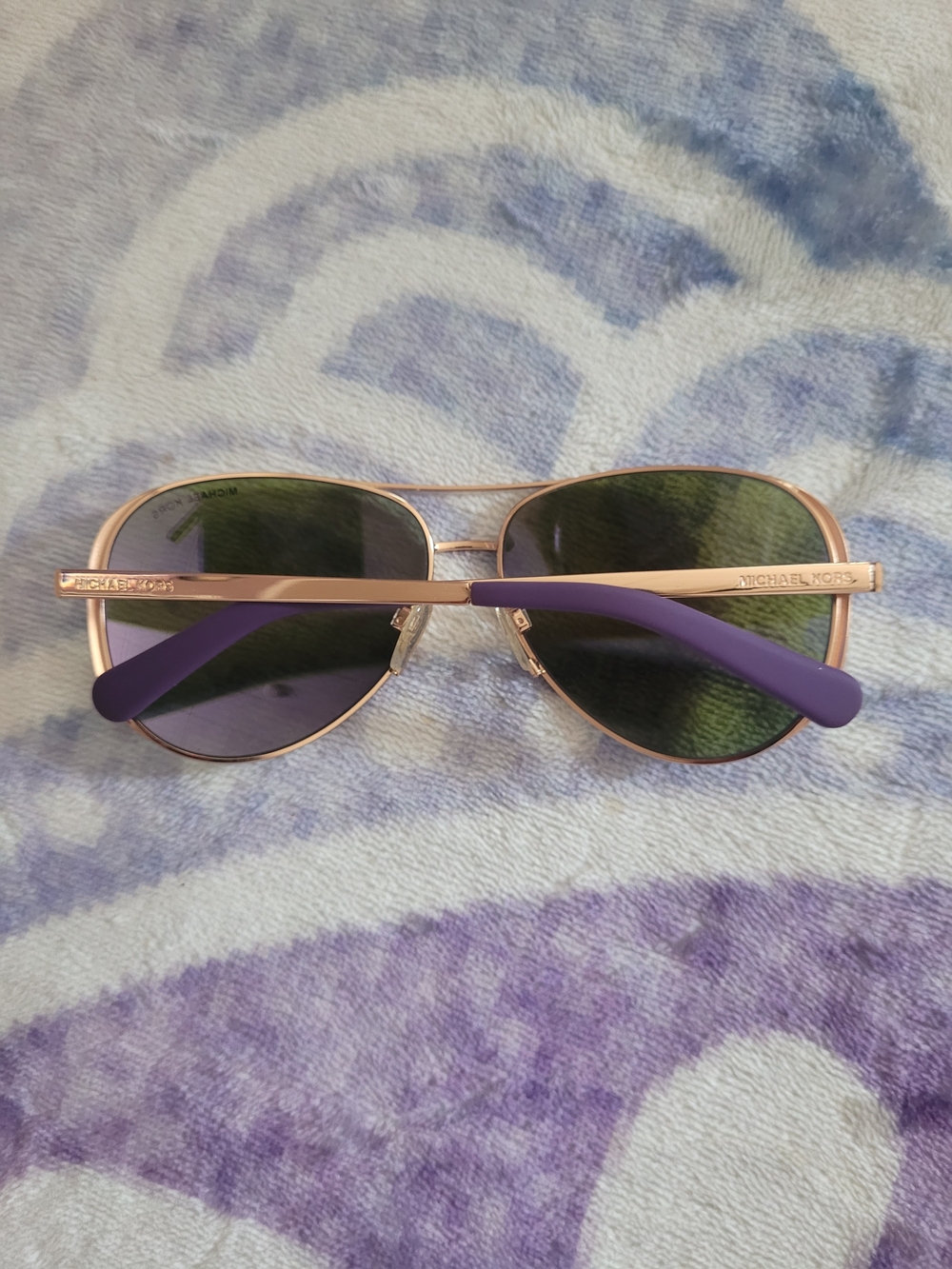 Michael Kors Chelsea 5004 10034V Rose Gold Frame Sunglasses with Purple Lenses - Picture 3 of 7